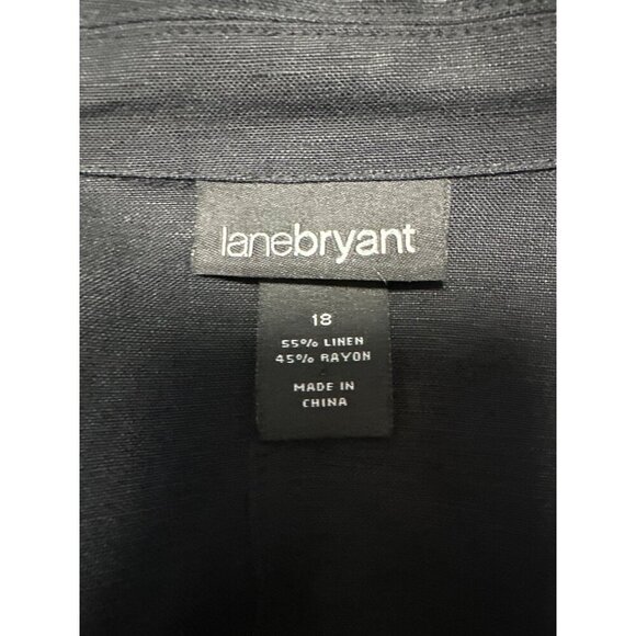 Lane Bryant Linen Blend 2-Button Black Lightweight Blazer Women's Size 18 - Picture 5 of 7